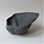 ME-M3 Bowl object, h.22x41x40,5cm, anthracite porcelain-white chamotte, TerraDelft4