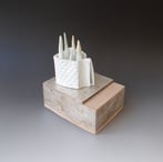 Márta Nagy; Evergreen Winter, 2009, porcelain, stoneware, silver leaf, 21x19x14,5cm,TerraDelft 2