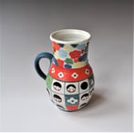 Lulu 2301A Vaas, h.16xd.10cm, handgedecoreerd steengoed, TerraDelft