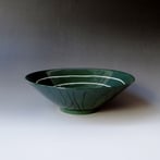 ZX20-1 Green with spiral, h.9xd.27cm, wheethrown, stoneware, TerraDelft2