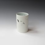 KB24-05 Cylinder Oval, Porcelain-Ru-Gold-Celadon-Basalt, 17.5x12.5x11cm, TerraDelft3