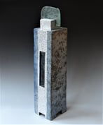 SS23-6D Doosobject hoog, 2023, h.63x13x15cm, raku keramiek-glazuur-glas, TerraDelft2