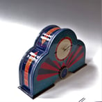 RE2304 Deco Style Clock, h.23,5x36,5x10cm, aardewerk-glazuur-uurwerk, TerraDelft3