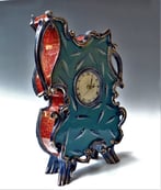 RE2301 Rococo Fish Clock, h.45,5x32x11,5cm, aardewerk-glazuur-goudluster-uurwerk, TerraDelft3