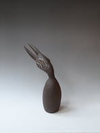 Bird, stoneware, handbuilt, pigments, glaze, 37x26x11cm, TerraDelft2