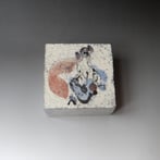 SS-MJL 20-01 raku wallcube, handpainted, 18x18x10cm, TerraDelft2