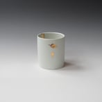 KB24-01 Cylinder Oval, Porcelain-Ru-Gold-Celadon-Basalt, 13.5x11.5x10cm, TerraDelft3