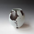KB24-18 Stormy leaves, Porcelain-Ru-Basalt, 24.5xØ20.5cm, TerraDelft4