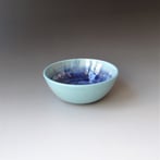 ZX21-5, Bowl, tulips on blue, h.6xd.15,5cm, wheel-thrown, handdecorated, goldluster, TerrraDelft (2)