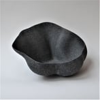 ME-M3 Bowl object, h.22x41x40,5cm, anthracite porcelain-white chamotte, TerraDelft2