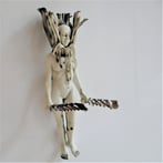 La Naturiste 243, h.32x12x13cm, porselein-koperoxide-veren, TerraDelft