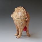 SP22-6 Zwijnen dekseldoosje, 14x13x7cm, handgevormd-handgedecoreerd, TerraDelft4