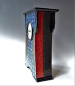 RE2302 Peacock Tails, h.38x27,5x12,5cm, aardewerk-glazuur-uurwerk, TerraDelft6