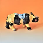 211205 Rhino, ceramic-glaze-gold, h.12x27x9cm TerraDelft2