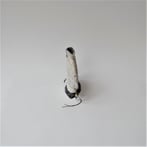 McW21-6 Majiayao Vase S3, h.16,5x16,5x3cm, woodfired stoneware on slate foot - porcelain beads on wire, TerraDelft3