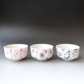 AL kommen trio, ingelegd porselein, h.7xd.12cm, TerraDelft