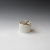 KB24-03 Cylinder Oval, Porcelain-Ru-Gold-Celadon-Basalt, 9x11x9.5cm, TerraDelft1