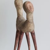 Couple, 2018, handbuilt stoneware, pigments, glaze, 52x18x35cm
