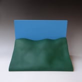 PRS2304 It’s all down hill from here but at least the view is pretty, 2023 (the green hill), h.26x36,5x21cm, stoneware-vinyl paint-MDF board, TerraDelft1