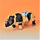 211205 Rhino, ceramic-glaze-gold, h.12x27x9cm TerraDelft1