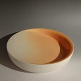 Flat-bowl-h.75xd.295ccm-casted-earthenware-orange-white-L-TerraDelft
