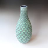 PB22-05 Large green dots vessel, h.38,5xd.15cm, stoneware, TerraDelft