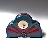 RE2304 Deco Style Clock , h.23,5x36,5x10cm, aardewerk-glazuur-uurwerk, TerraDelft1