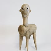 -Dear-, 2024, handbuilt ceramic sculpture, h.47cm, patina made with body stains and metal oxides