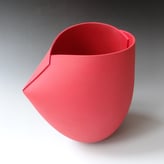 AvH-10 Red object, stoneware and engobe, 2 cuts, 18x25x25,5hcm, TerraDelft42
