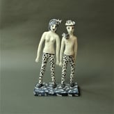MH23-5 Twee figuren, porselein, h.54x32x15cm, Terra Delft 2