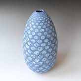 PB22-03 Large blue dots vessel, h.32xd.16cm, stoneware, TerraDelft