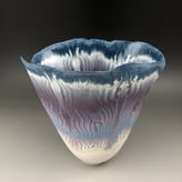 2426 Blue purple 1, h.18x18x15cm, porselein