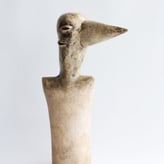 Guardian, 2023, handbuilt stoneware, pigments, glaze, 33x20x9cm.