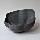 ME-M3 Bowl object, h.22x41x40,5cm, anthracite porcelain-white chamotte, TerraDelft1