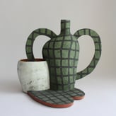 20 Green still life with black grid