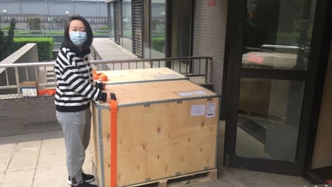 Boxes arrived in Beijing