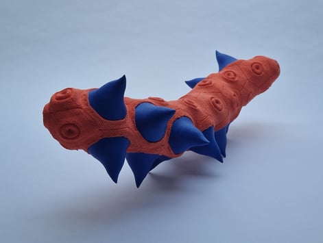 Z.t., 2023, porcelain-textile, 13x40x13 cm, 1600 euro