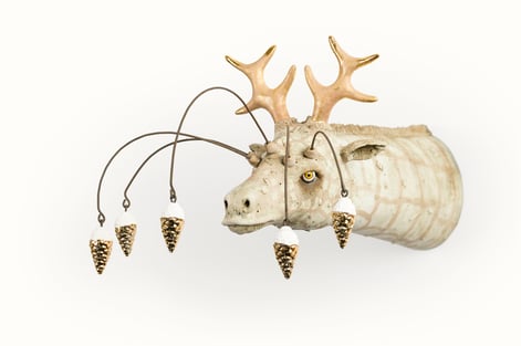 Non-binaire omkeergiraffe, 29x32x58cm