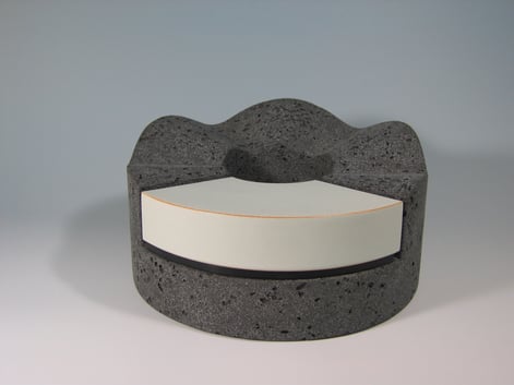 489.collar Series, 19,  2003, Ceramics, Plexiglas H.14 Cm. , D