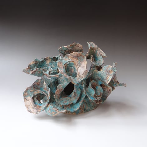 HT-M11 Walls Ears Green, h.32x34x23cm, wallpiece, stoneware, TerraDelft21
