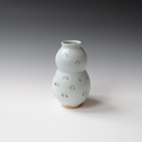 KB24-09 Double Gourd, Porcelain-Ru-Gold-Zander Blue, 19xØ11cm, TerraDelft1