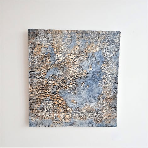 Wüstenmeer, 2020, 51x47x2cm, wandstuk, steengoed, ingelegd, TerraDelft