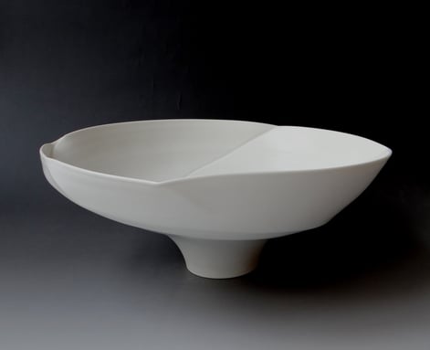 Greenaway, Victor; white bowl, porcelain, h.14xd.35cm, wheelthrown, TerraDelft1